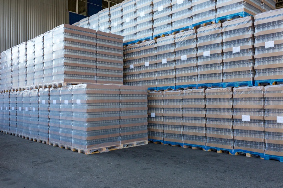 pallet of bottles