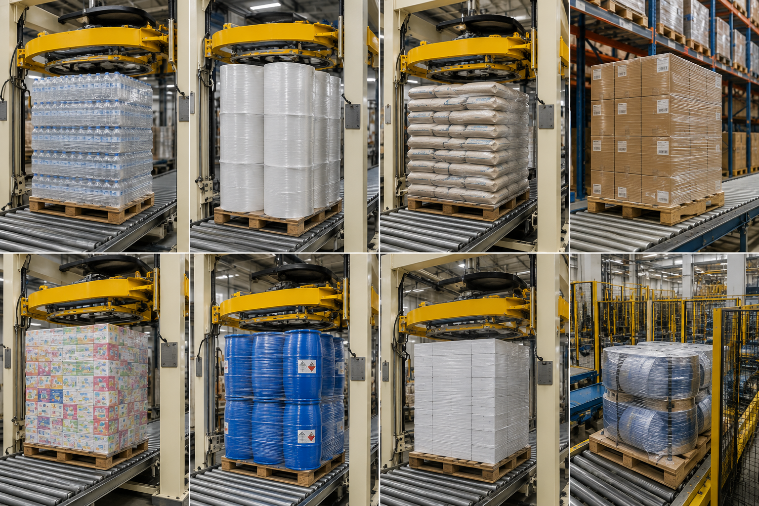 TOSA Juracan Typical Applications Typical applications for the TOSA Juracan rotating ring stretch wrapper across food, logistics, chemicals, paper, FMCG and industrial manufacturing